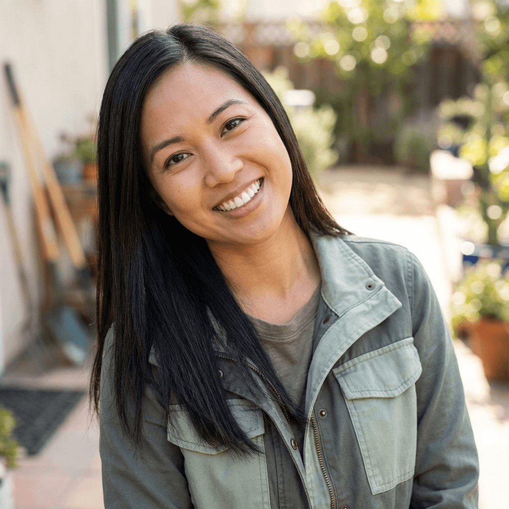 Sarah Mitchell, female homeowner in her late 30s, casual friendly appearance