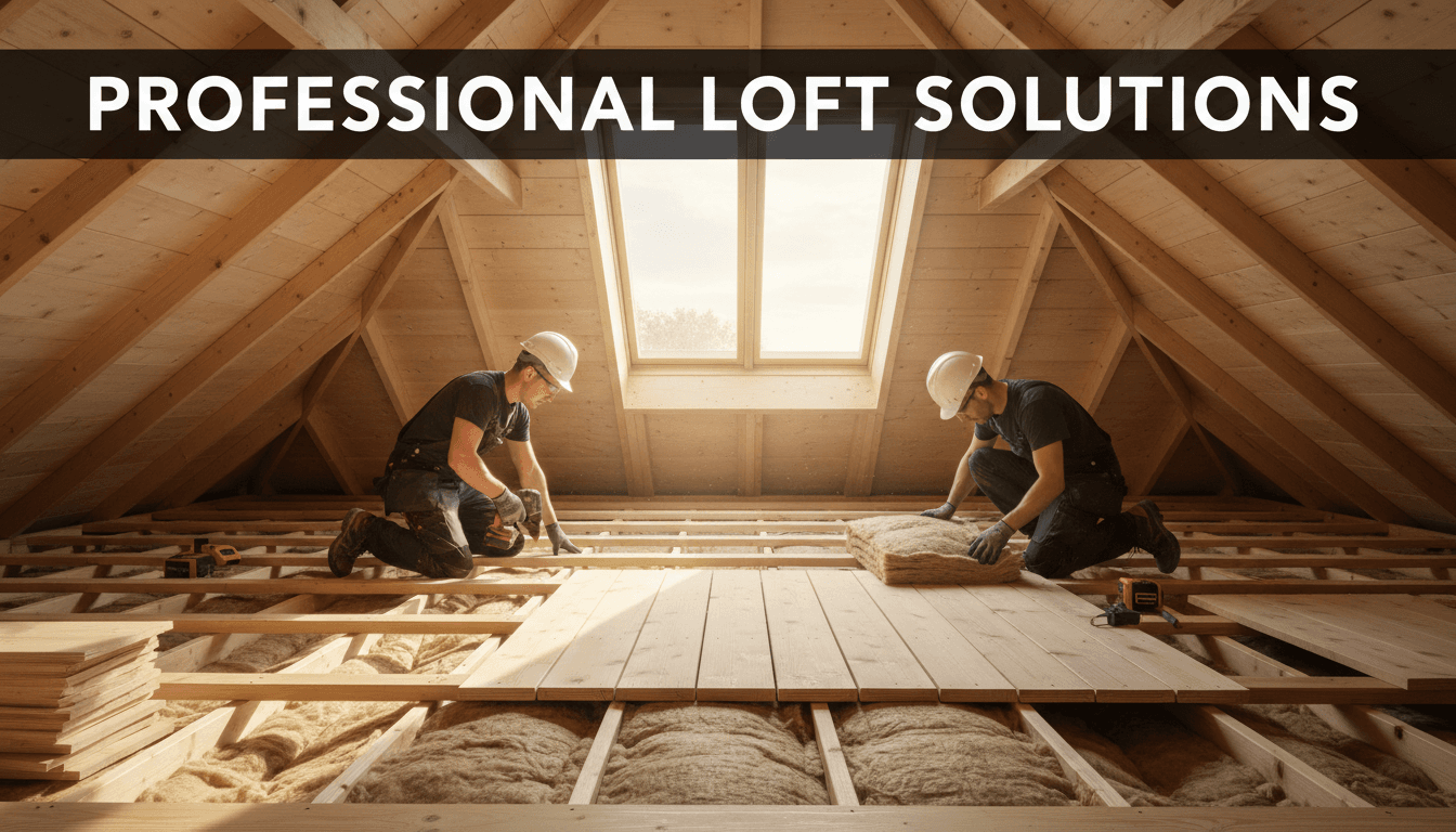 Attic space with new wooden loft flooring laid over insulation, batten frame visible, clean professional installation