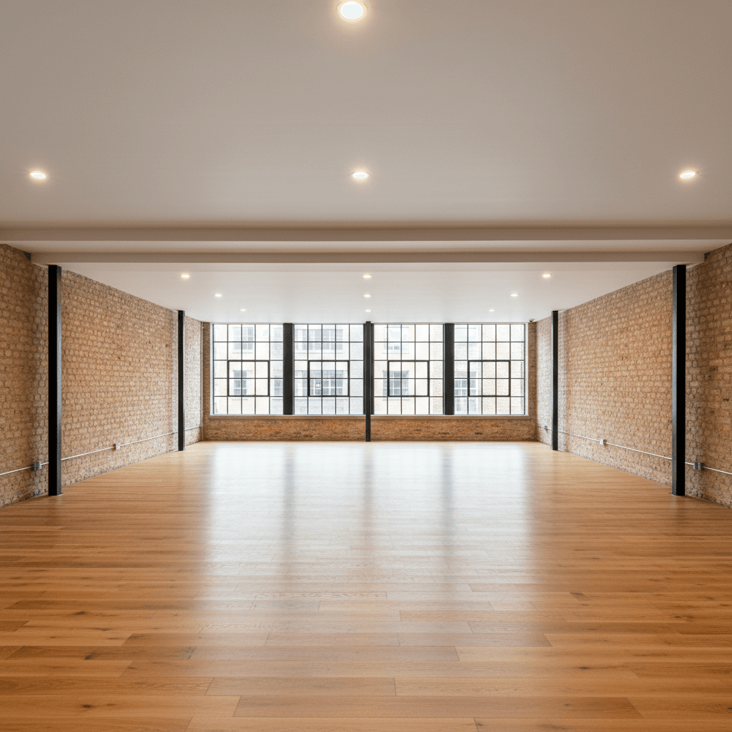 Finished loft space with flooring