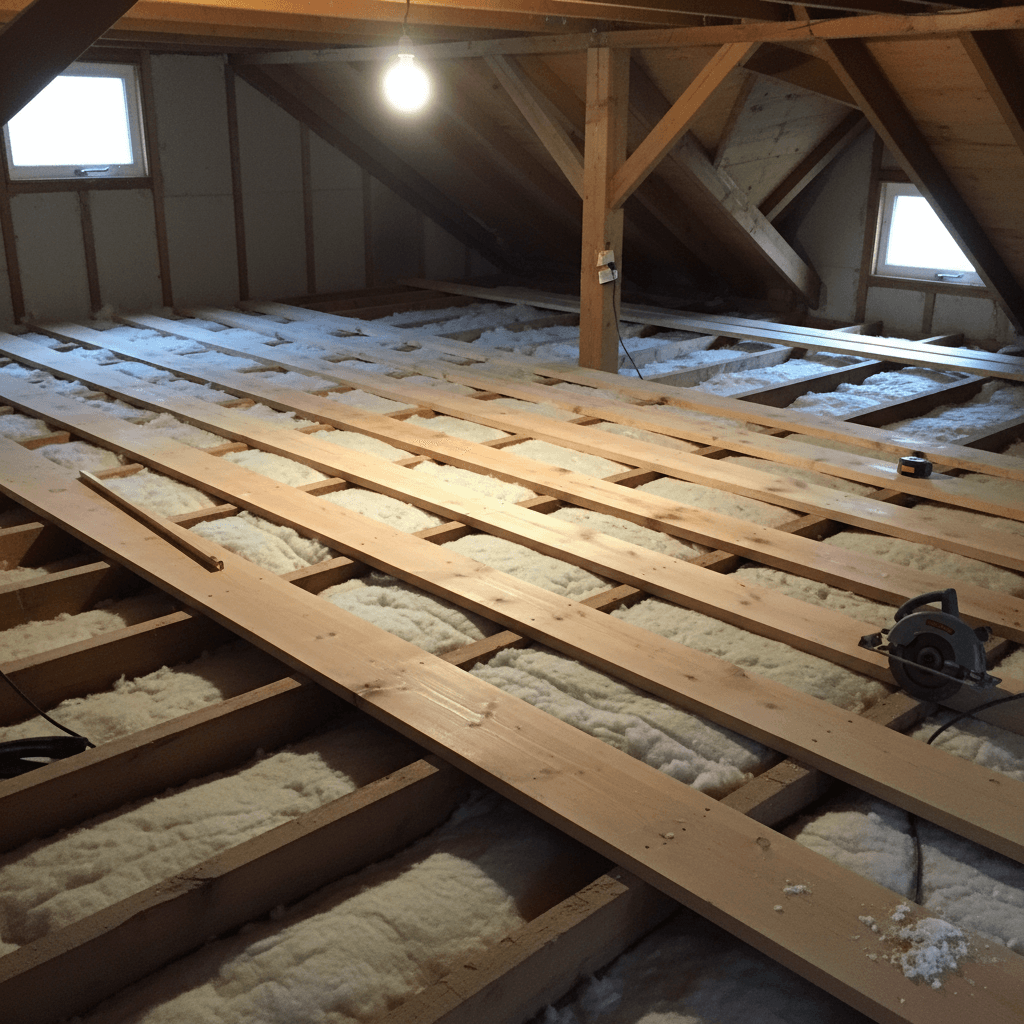Loft boarding over insulation